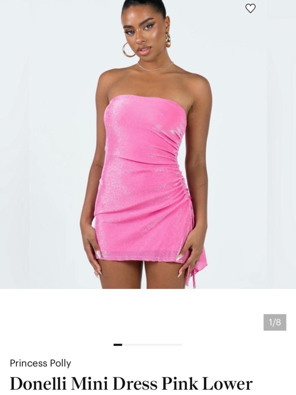 NWT: Princess Polly Donelli Mini Dress Pink Shimmer